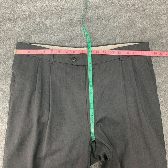 Patrick James West Coast Classic Pants Mens 35 Gray Wool Comfort EZE Pleated - Picture 5 of 13